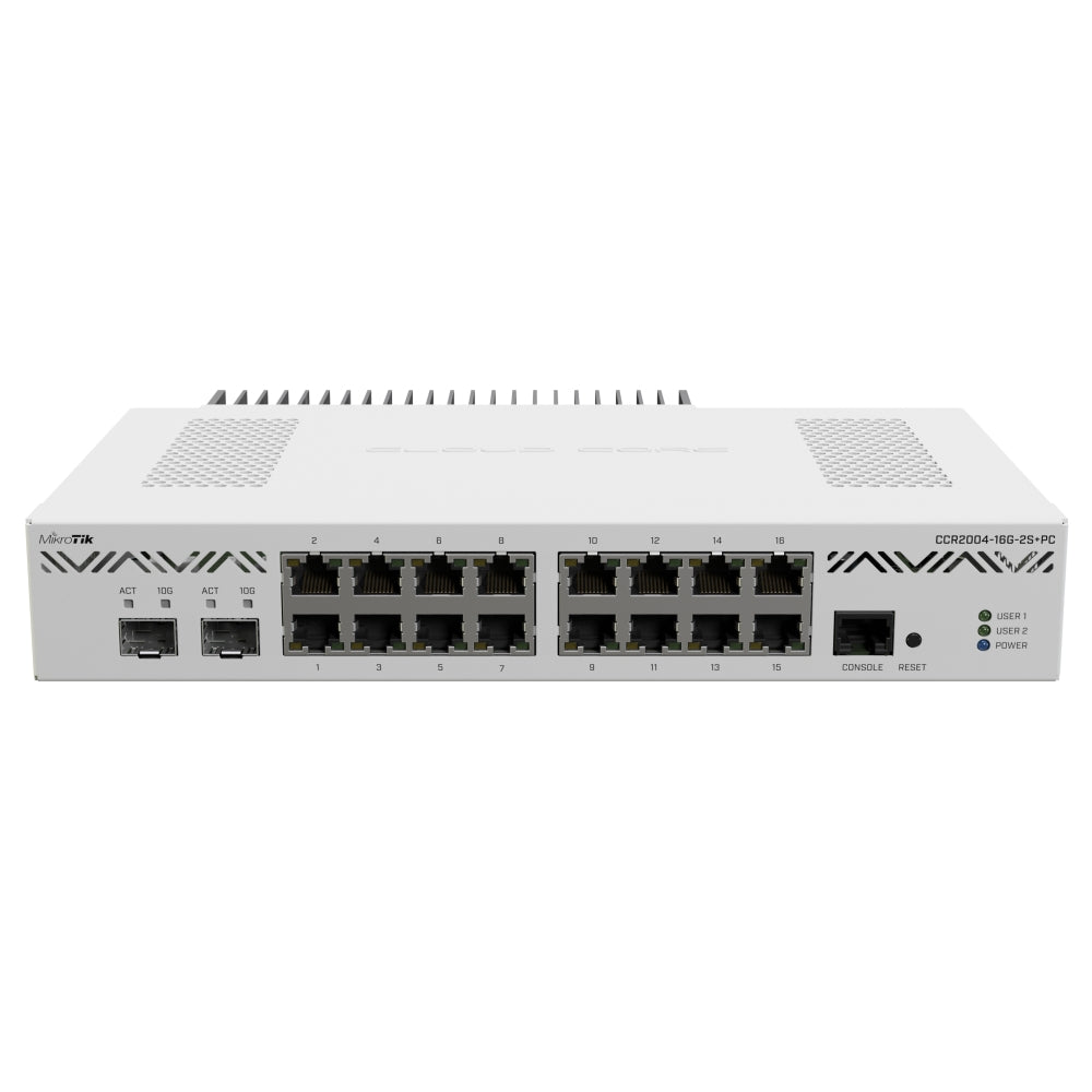 MikroTik CCR2004-16G-2S+PC Cloud Core Router 1.2GHz 16xGb 2xSFP+